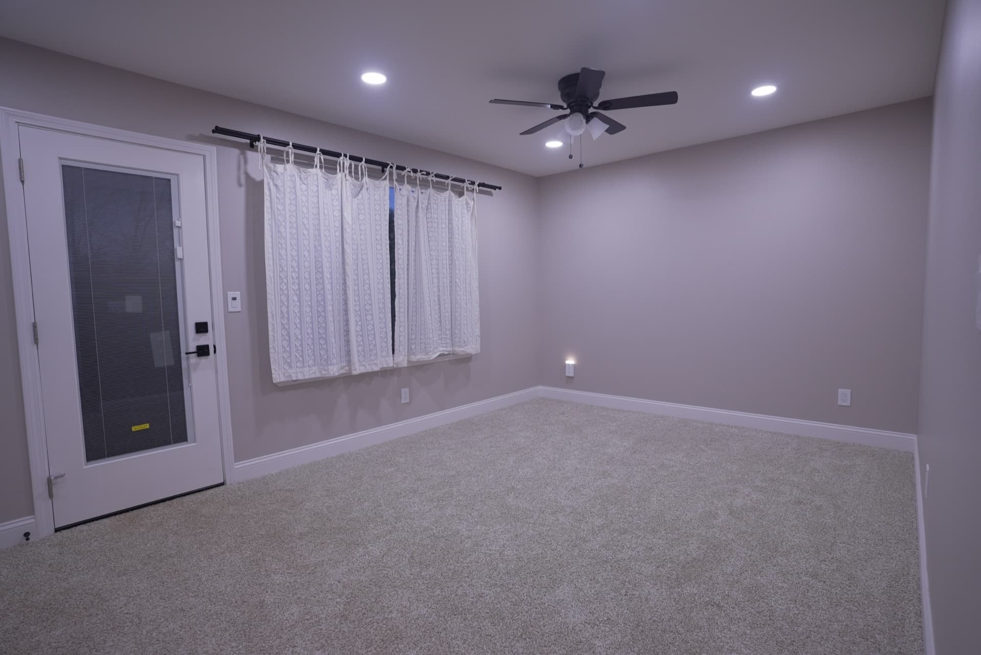 Fair Oaks attached ADU — finished bedroom with carpet and ceiling fan — gallery thumbnail 14